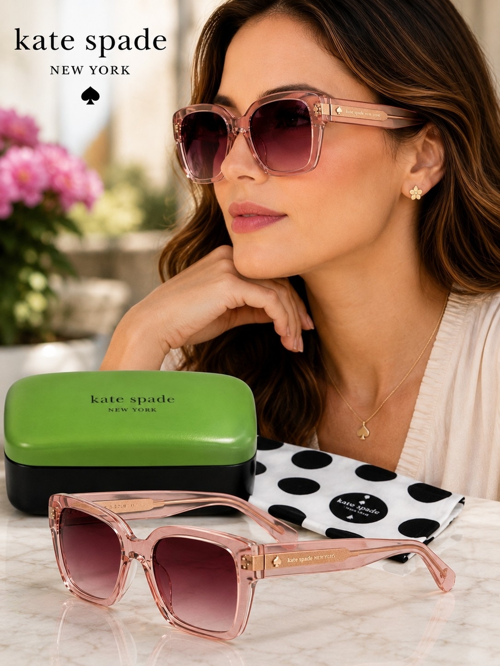 Kate Spade Bellamy Sunglasses Pink GRADIENT 52-23-140 035J3X NEW